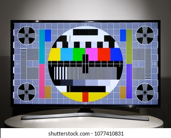 Modern LCD television with multi colored geometric test pattern - Powered by Shutterstock