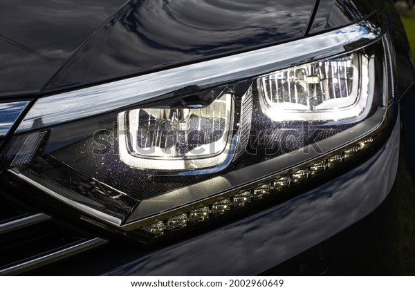 Modern LED car headlight for better road\
illumination and lower energy\
consumption