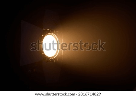 Modern LED studio lights and set for commercial video and photography use.