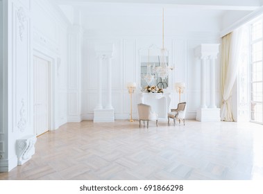 Modern Light Clean Rich Baroque Style Interior With Swing