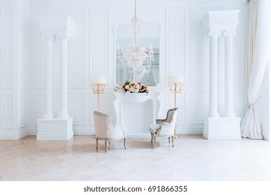 Modern Light Clean Rich Baroque Style Interior With Swing