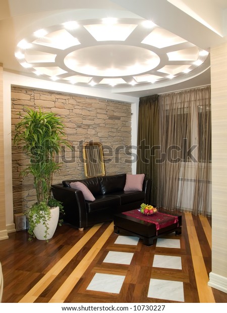 Modern Living Room Ceiling Lights Stock Photo (Edit Now) 10730227