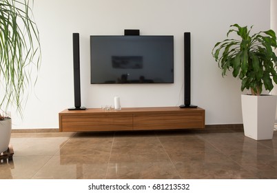 Modern Living Room With Huge TV (television)