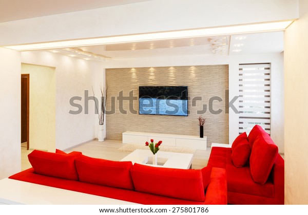 Modern Living Room Interior Tv Stock Photo Edit Now 275801786
