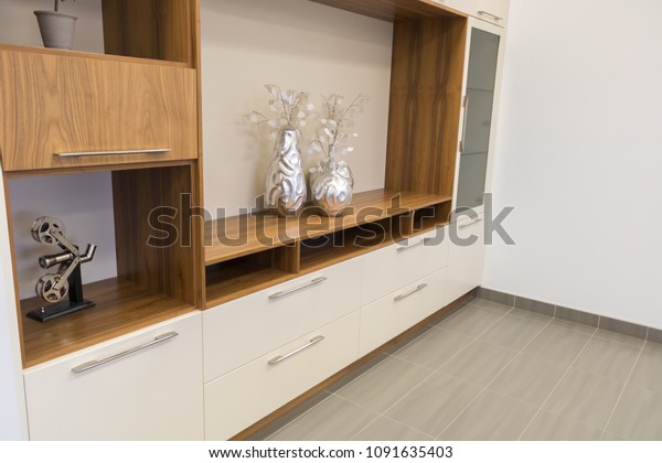 Modern Living Room Shelf Door Drawer Stock Photo Edit Now 1091635403
