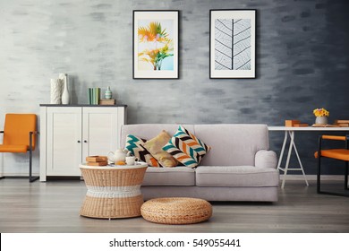 Modern living room with sofa and furniture - Shutterstock ID 549055441