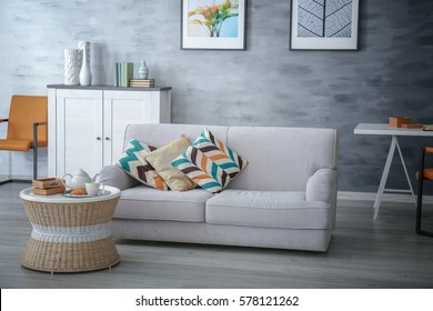 Modern living room with sofa and furniture - Shutterstock ID 578121262