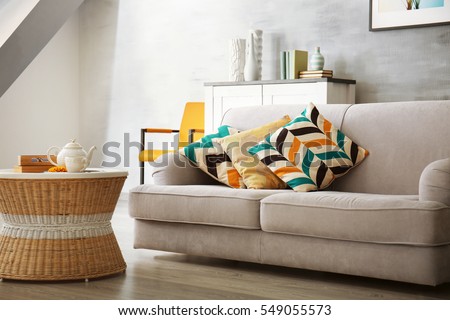 Modern Living Room Sofa Furniture Stockfoto Jetzt