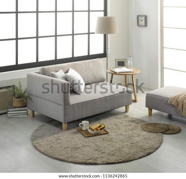 Modern Living Room Sofa Furniture Japanese Stock Image