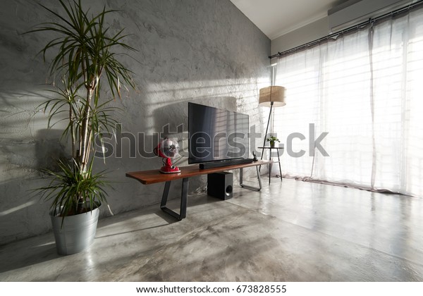 Modern Livingroom Interior Tv Loft Style Stock Photo Edit