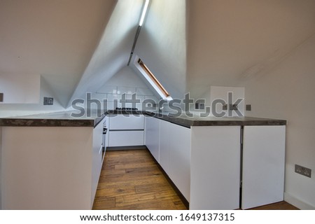 Modern Loft Apartement Solid Polished Concrete Worktop and Kitchen in Victorian Conversion London UK