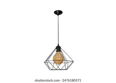 modern loft chandelier of black metal isolated on white background - Powered by Shutterstock