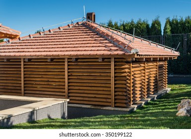 Modern Log Cabin In Home Yard