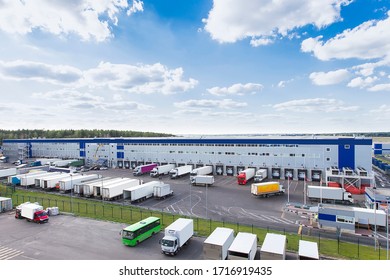 Modern Logistics Center With Different Cargo Truck