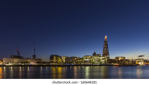 Modern London Skyline in the Blue Hour