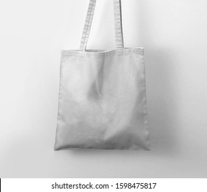 The Modern Look of White Fabric Canvas Totebag or Goodie Bag Isolated on White Colour Background - Shutterstock ID 1598475817