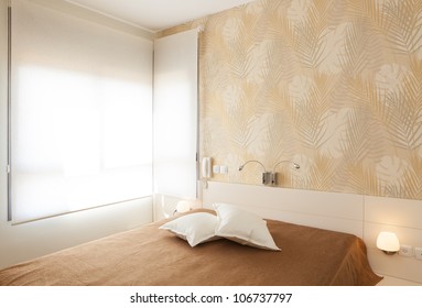 Modern Luxury Bedroom Wallpaper Hotel Room Stock Photo 106737797