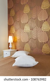 Modern Luxury Bedroom Wallpaper Hotel Room Stock Photo 108763982