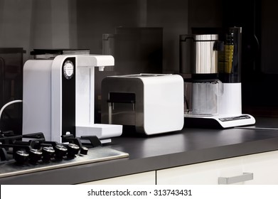 Modern Luxury Black And White Kitchen In High Tech Style