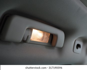 Modern Luxury Car Interior Lights Close-up Image