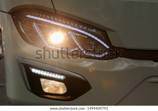 Modern & luxury front bus headlight or headlamp
led close up