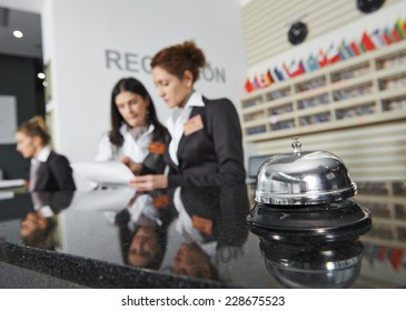 Modern Luxury Hotel Reception Counter Desk With Bell