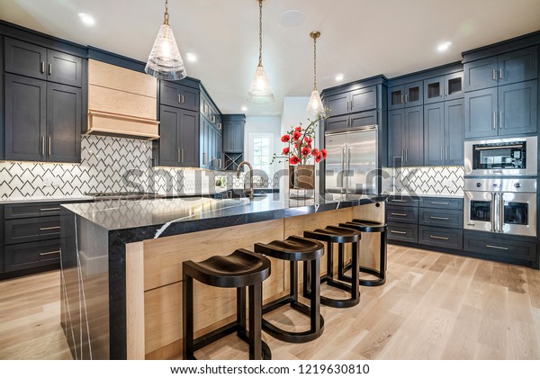 Modern Luxury Kitchen Stock Photo (Edit Now) 1219630810
