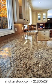 Modern Luxury Kitchen Interior With Granite Countertop