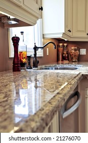 Modern Luxury Kitchen Interior With Granite Countertop