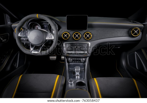 Modern Luxury Prestige Car Interior Dashboard Transportation