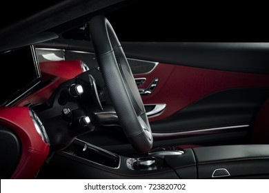 Modern Luxury Race Car Red Leather Interior