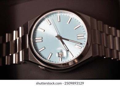 Modern luxury silver watch close up - Powered by Shutterstock