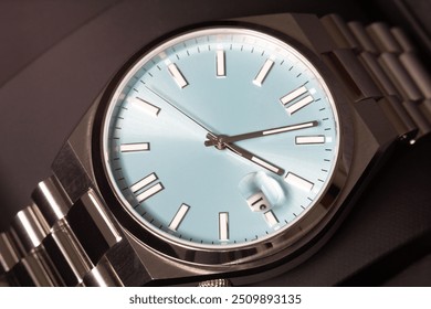 Modern luxury silver watch close up - Powered by Shutterstock