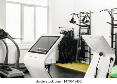 Modern machine for EMS training in modern fitness center