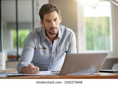 Modern Man Working Office Stock Photo 1505273048 | Shutterstock