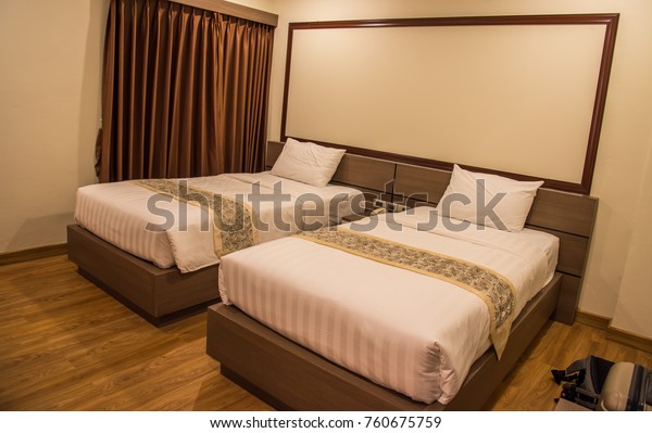 Modern Master Bedroom Interior Decoration Furniture Stock Photo