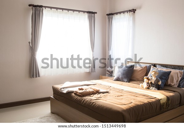 Modern Master Bedroom Interior Interior Design Stock Photo