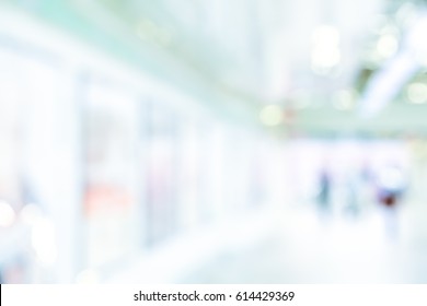 MODERN MEDICAL BACKGROUND, BLURRED HOSPITAL HALL, COMMERCIAL SPACE, BUILDING INTERIOR - Shutterstock ID 614429369