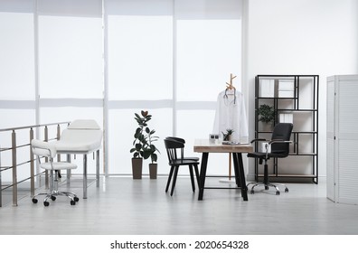 Modern Medical Office Interior With Doctor's Workplace