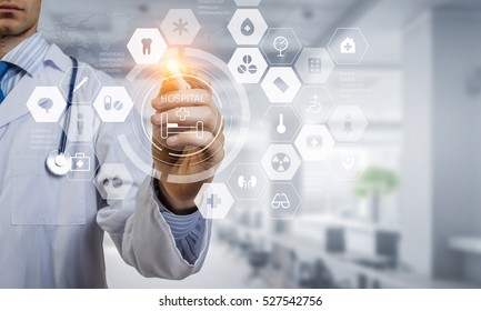 Modern medical technologies concept . Mixed media