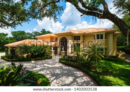 Modern Mediterranean architecture style luxury estate home located in Miami.