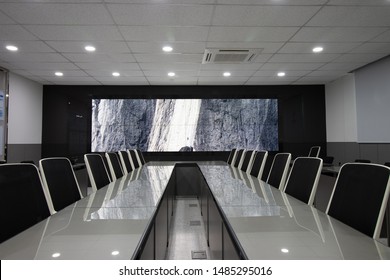 Modern Meeting Room With Large Video Wall