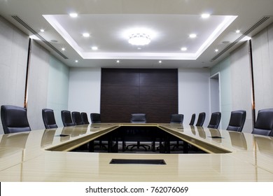 Modern meeting room with table and chairs. concept  conference  - Shutterstock ID 762076069