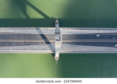 The modern Megyeri bridge, formelly known as Northern M0 Danube bridge, Budapest, Hungary