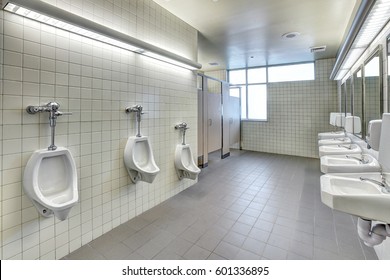 A Modern Mens's Rest Room That Is ADA Accessible.