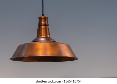 Modern Metal Ceiling Lamp Light Bulb Copper Color Interior Decoration Vintage Style