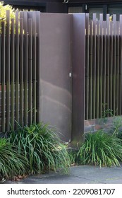 Modern Metal Fence With Matching Metal Back Door