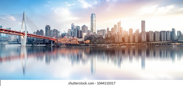 Modern metropolis skyline, Chongqing, China, - Shutterstock ID 1044110317