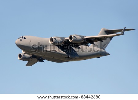 Modern military jet for heavy cargo