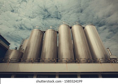 Modern Milk Cellar With Stainless Steel Tanks